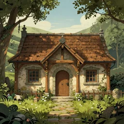 the hobbit home, digital art, high detail