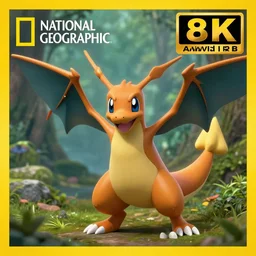 national geographic photo of charmeleon, pokemon in the wild, intricate, portrait, 8 k highly professionally detailed, hdr, award winning