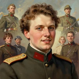 portrait of young and cheerful bolshevik leader nadezhda konstantinovna krupskaya, colourised, socialist realism, face portrait, epic, optimistic, military art, fantasy, hd shot, digital portrait, beautiful, artstation, comic style, by artgerm, guy denning, jakub rozalski, magali villeneuve and charlie bowater