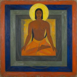 Brahmastra by Anni Albers, oil on canvas