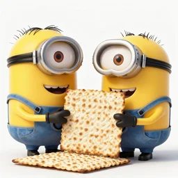 minions eating large pieces of matzah, passover, trending on artstation
