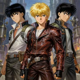 prompt : ragnarok online portrait soft light painted by james jean and katsuhiro otomo and erik jones, inspired by akira anime, epic fantasy, a young blonde boy thief wearing plain leather thief clothes standing in a steampunk city, intricate oil painting, high detail illustration, sharp high detail, manga and anime 1 9 9 9