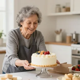 grandma brings your birthday cake