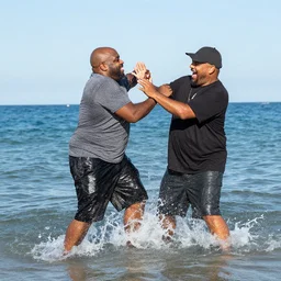 steve harvey body slamming pewdiepie on the ocean