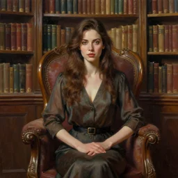 perfectly - centered - portrait of a beautiful woman sitting in the library, intricate, highly detailed, digital painting, artstation, concept art, sharp focus, illustration, oil painting, unreal engine 5, 8 k, art by artgerm and james jean and sam spratt