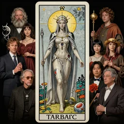 award winning art by mark riddick, wlop, wallpaperflare, houdini, vfx, james gurney, dan luvisi, audrey kawasaki, tim hildebrandt, liam wong, aoi ogata, mao hamaguchi, thomas kinkade, ernst haeckel, very detailed 8 k concept art with tarot card of a beautiful cyborg priestess princess