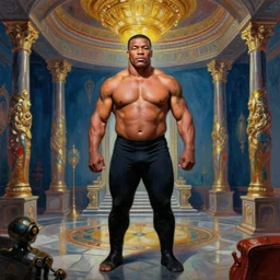 surreal painting of mike tyson in martian palace, by Vladimir Kush