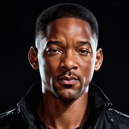 portrait of cyberpunk will smith, grim - lighting, high - contrast, intricate, elegant, highly detailed, digital painting, artstation, concept art, smooth, sharp focus, illustration