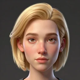a portrait of a blonde inkling with a huge forehead, concept art, trending on artstation 3 d.