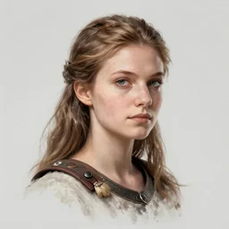head and shoulders portrait of a barbarian female high fantasy dnd by wlop
