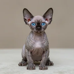 tiny wrinkly bald sphinx kitten