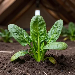 spinach growth inside a attic