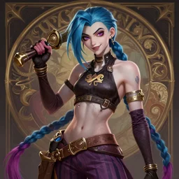jinx from league of legends, model, intricate, elegant, highly detailed, ray tracing, digital painting, artstation, concept art, smooth, sharp focus, illustration, art by artgerm and greg rutkowski and alphonse mucha, 8 k