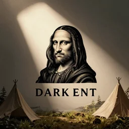 logo of dark tent, Leonardo da Vinci style