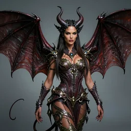 beautiful fantasy character portrait, adriana lima, demon with bat wings, ultra realistic, wide angle, intricate details, blade runner artifacts, highly detailed by peter mohrbacher, boris vallejo, hajime sorayama, wayne barlowe, paolo eleuteri serpieri