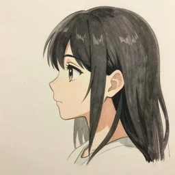 a girl, 3 / 4 nose sketches, looking side, trending on pixiv, painted by greg rutkowski makoto shinkai takashi takeuchi studio ghibli, akihiko yoshida