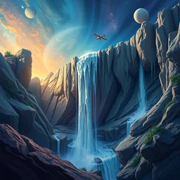 waterfall by artstation, deviantart, artspace, artmajeur, etsy, pixiv, artfol, artbox, artful, ideelart, pixels, zatista, artpal, frank stella, minted, beeple, artgerm, alex grey, giger, kuskov abstract, surrealism
