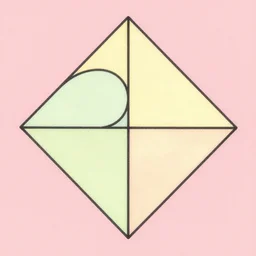 rhombus. retro art by jean giraud. fibonacci. pastel colors