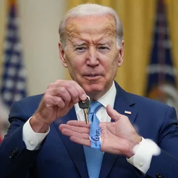 joe biden looking for his keys in his hand