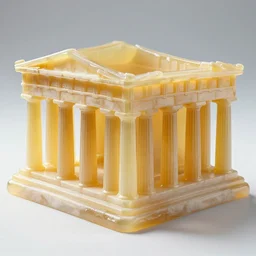 the parthenon made out of jelly material, detailed