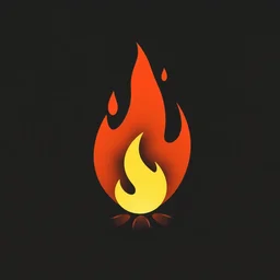 game symbol for fire, 2 d icon