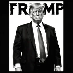 trump as anime character cover monochrome stylish art station