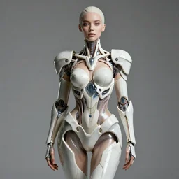 beautifull anatomialy perfect cyberpunk woman model, wearing organic ceramic fractal armor, luxury materials, symmetrical, cinematic, elegant, professional studio light, real dlsr photography, sharp focus, 4 k, ultra hd, sense of awe, high fashion
