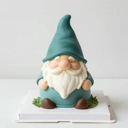 photo of a birthday cake, shaped like a gnome