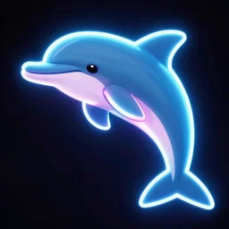 neon tubes anime dolphin profile picture, sharp and clear