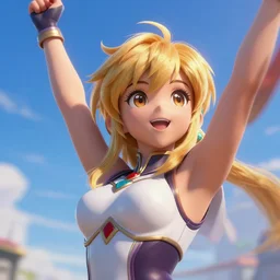 portrait, head and torso only, palutena in a victorious stance, trending on artstation, concept art, movie poster, fine detail, unreal engine, masterpiece, 4 k, hd