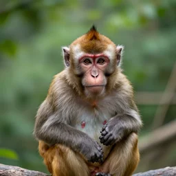 photograph of funny monkey with Mohawk