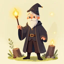 young wizard character illustration