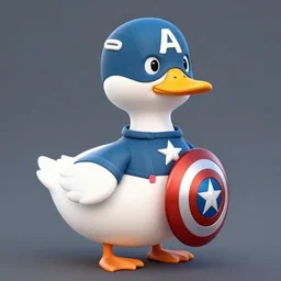 a duck dressed as captain america