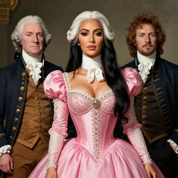 portrait of george washington wearing a kim kardashian dress. digital art by eugene de blaas, ross tran, and nasreddine dinet, vibrant color scheme, intricately detailed, in the style of romanticism. artstation, greg rutkowski