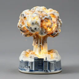 hummel ceramic figurine miniature intricate nuclear explosion