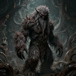 photo of terrifying boogerman, hyper detailed, flowing backgroun, intricate and detailed, trippy, 4 k, octane render