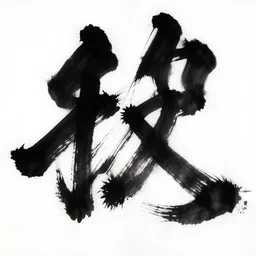 high quality big chinese ink strokes, black and white, brush, caligraphy
