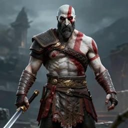Kratos from God of War 4 , 8k hyper-realistic