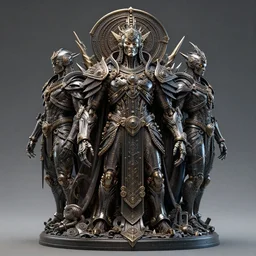 a polished 3 d sculpture rendered by billelis feat luminokaya in visionary fineart style. 8 k hyper ornated maximalist and overdetailed. powerful darkscifi, darlok biomechanical emperor portrait shot by andrei riabovitchev, tomasz alen kopera, luminokaya. influenced by, giger and peter gric masters of orion