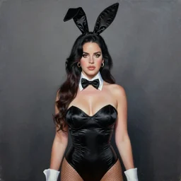 detailed painting of lana del rey wearing a playboy bunny outfit, 8 k, by greg rutkowski, artgerm, global illumination