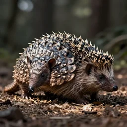 a hybrid with features of an armadillo and a hedgehog