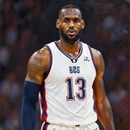 portrait of lebron james in a new england patriots uniform, oil on canvas by william sidney mount, 1 8 7 7, trending on artstation