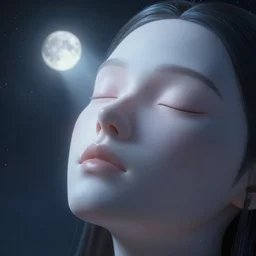 sci - fi, close - up, 3 d, moon rays, night, sleepy fashion model face, water, cinematic, clouds, sun rays, vogue cover style, poster art, blue mood, realistic painting, intricate oil painting, high detail illustration, figurative art, multiple exposure, poster art, 3 d, by tooth wu and wlop and beeple and greg rutkowski