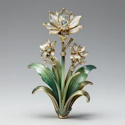 hyperrealistic botanical artnouveau construction rene lalique jewelry