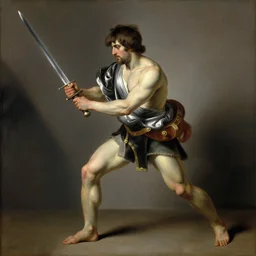 Demon holding a sword, by Sorolla