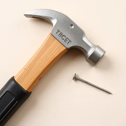 a hammer and a nail. basic tools.