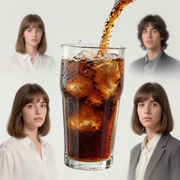 suzu Hirose floating in a glass of coke with condensation, digital art by Mandy Jurgens, Irina French, Heraldo Ortega, hyperdetailed, artstation, cgsociety