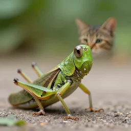 a grasshopper - cat - hybrid, animal photography