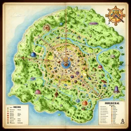 highly detailed skypiea map form one piece anime