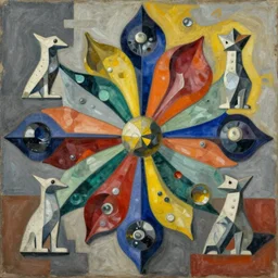 abstract bestiary sculpted by brancusi. annihilation of the petals. ten thousand mineral colors. painting by ciurlionis, yves tanguy, jean delville